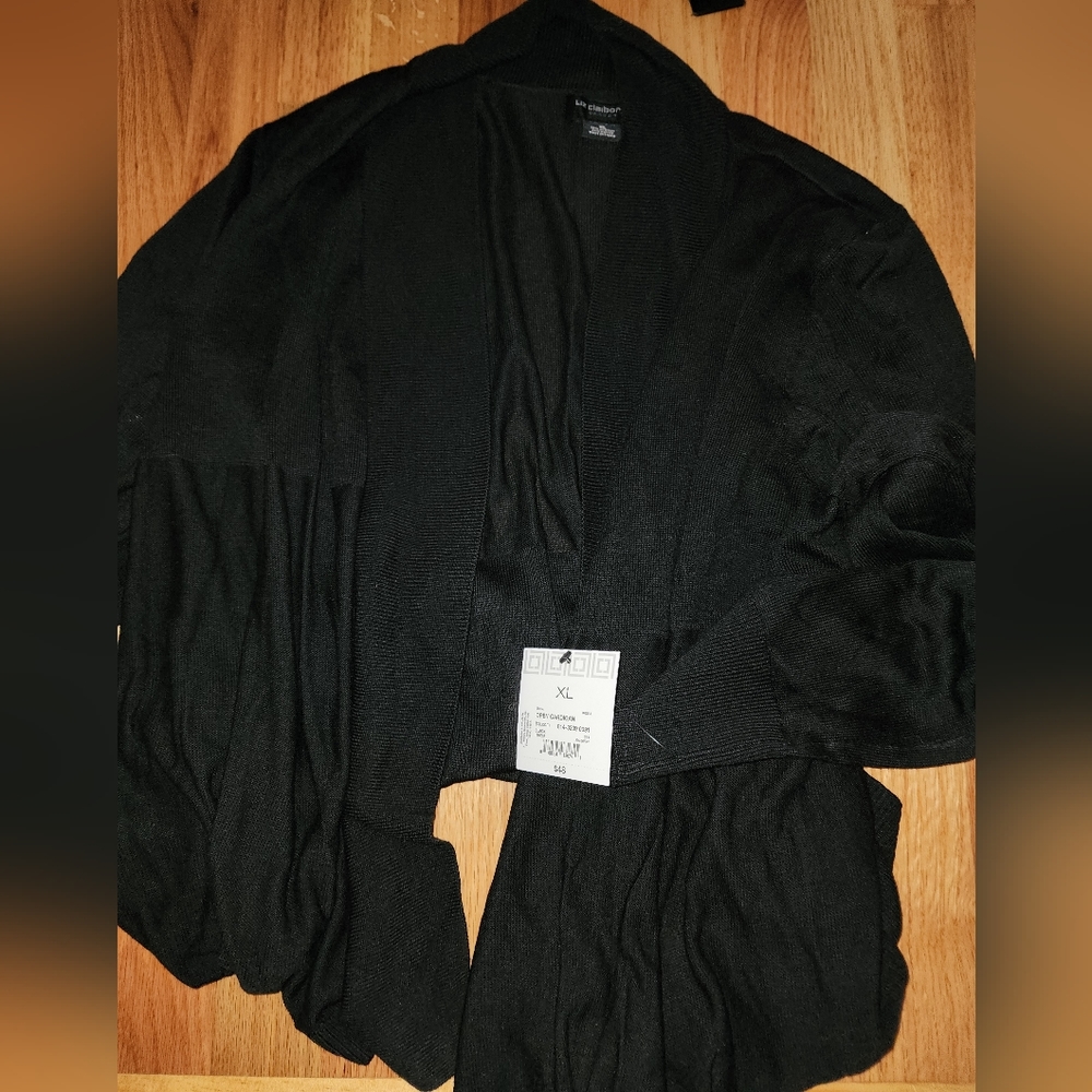 Liz Claiborne Career open black cardigan